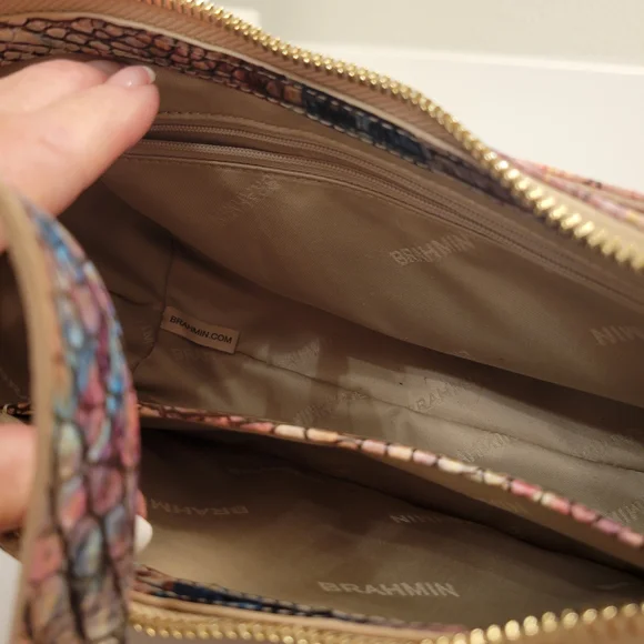 Brahmin Pastel Crocodile-Embossed Shoulder Bag - Picture 3 of 5